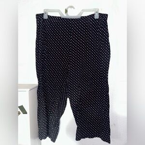 Charter club Black pajama pants with pink and white Polka Dots